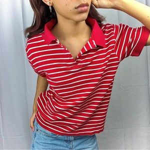 Vintage St. John's Bag Red and white Striped Polo Shirt
